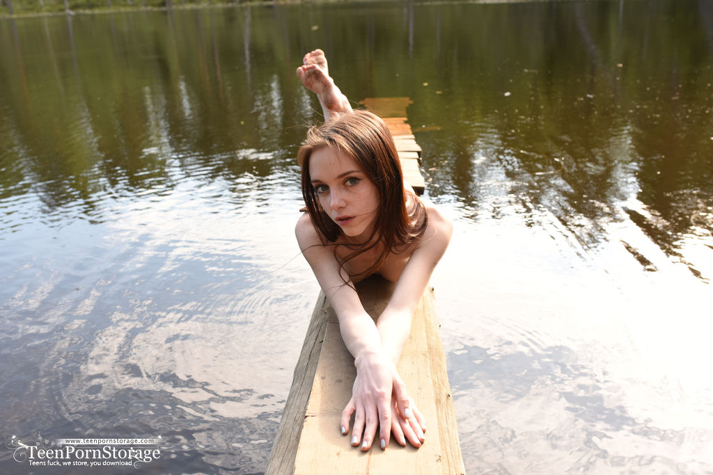 Slim teen Lapa gets totally naked while hanging out by a river ポルノ写真 #426716663