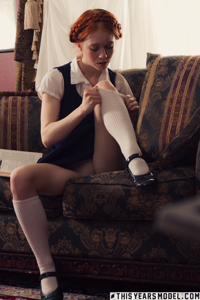 Young looking redhead Dolly Little gets naked in white socks and Mary Jane's ポルノ写真 #424141935 | This Years Model Pics, Dolly Little, Socks, モバイルポルノ