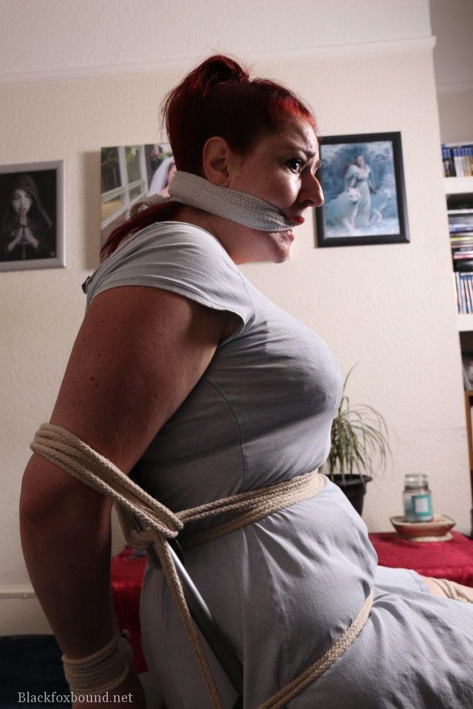 Fat British woman is tied to a chair with clothes on while cleave gagged photo porno #425546890