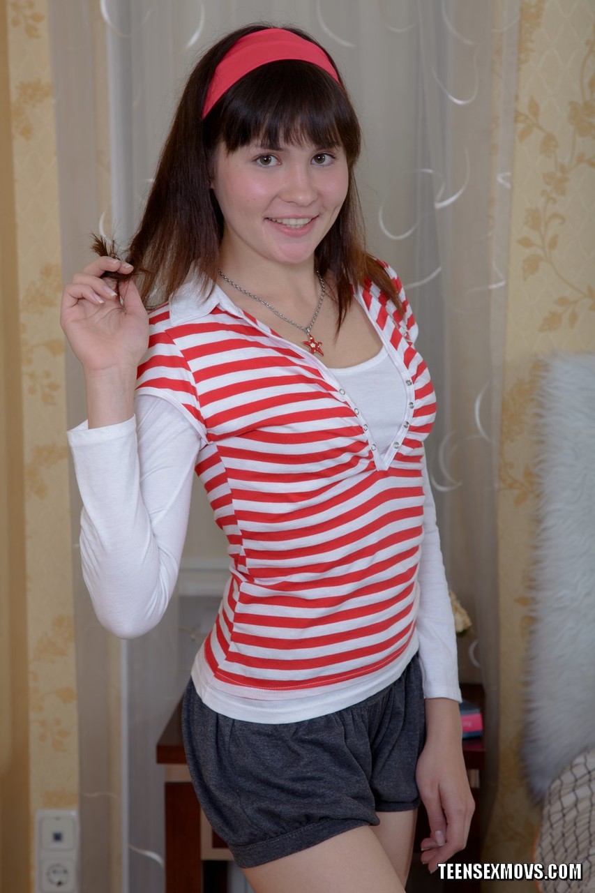 Petite brunette teen Yulia participates in pussy to mouth sex in socks porn photo #425032899