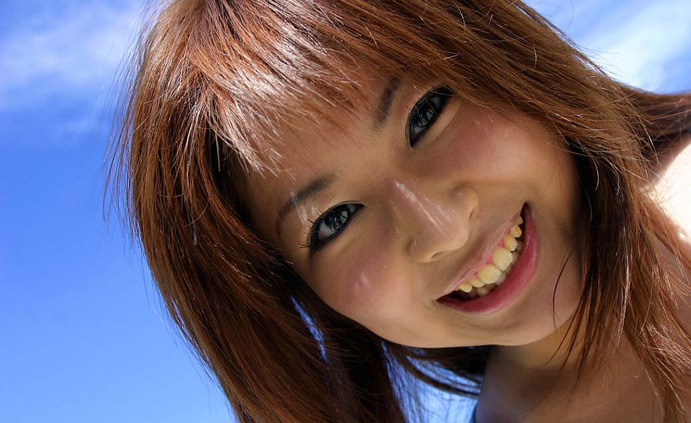 Adorable Japanese girl Miyu Sugiura frees sand clad ass while getting naked foto porno #425583927