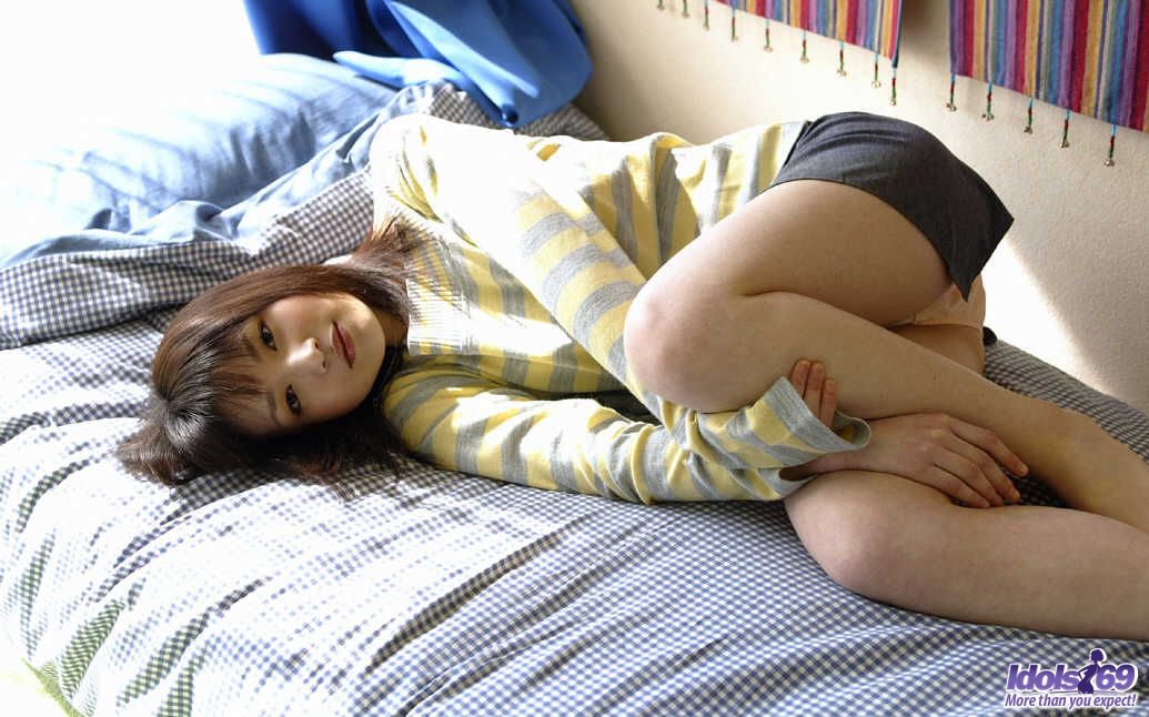 Young Japanese girl Kanan Kawaii flashes upskirt panties before getting naked zdjęcie porno #425082733