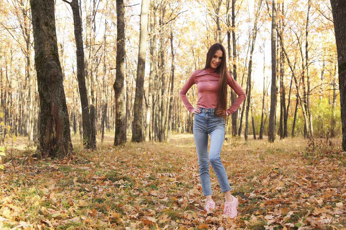 Nice Russian girl Leona Mia eats an ice cream treat in a forest while clothed porn photo #425268144 | Watch 4 Beauty Pics, Leona Mia, Jeans, mobile porn