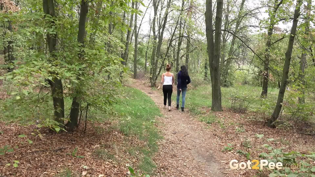 Two girls squat to relieve their bladders while taking a walk in the woods porn photo #427221774 | Got 2 Pee Pics, Dafne, Pissing, mobile porn