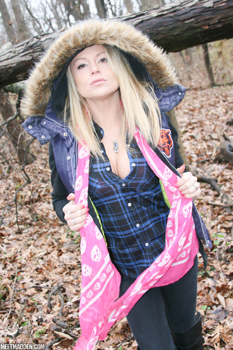 Amateur girl Meet Madden exposes a pink bra while in the woods on a chilly day порно фото #427206701 | Meet Madden Pics, Meet Madden, Jeans, мобильное порно