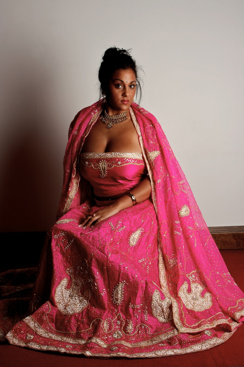Indian female Keira unveils her big natural tits in bikini bottoms porn photo #423058883
