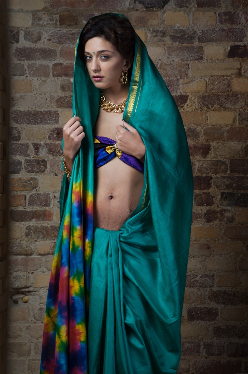Indian solo girl sets her small tits free while wearing a wrap ポルノ写真 #425097796