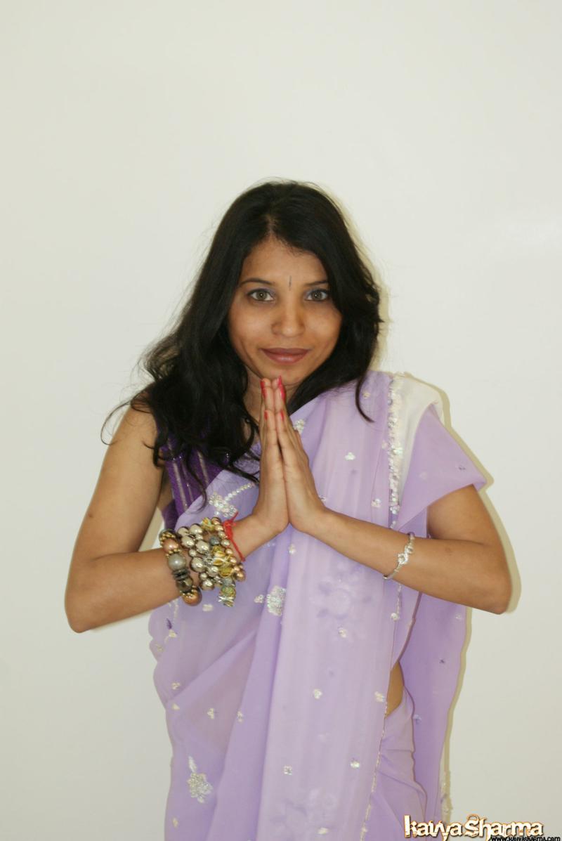 Kavya in indian sari gifted by her website member foto porno #425083942
