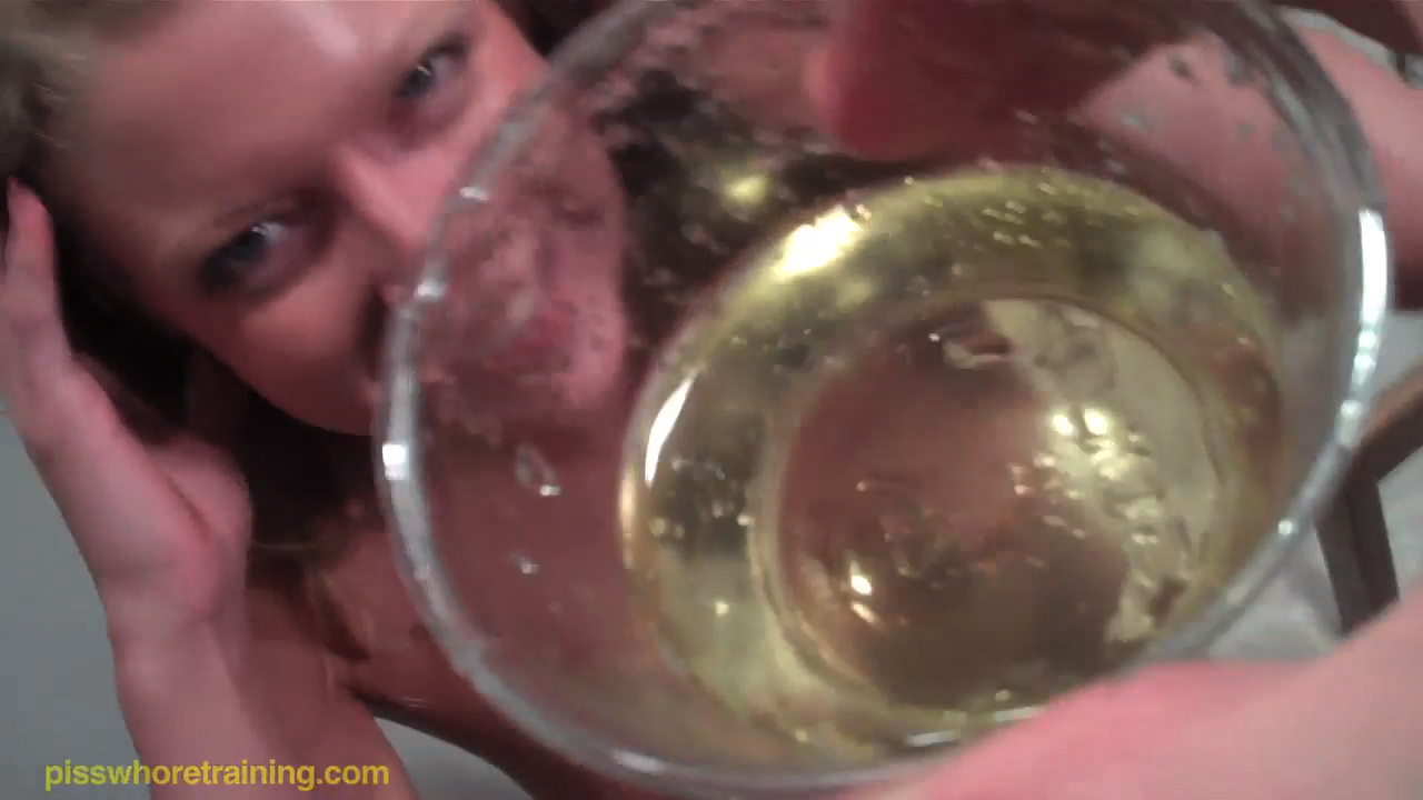 Curly blonde slut drinking piss from bowl foto porno #427212632