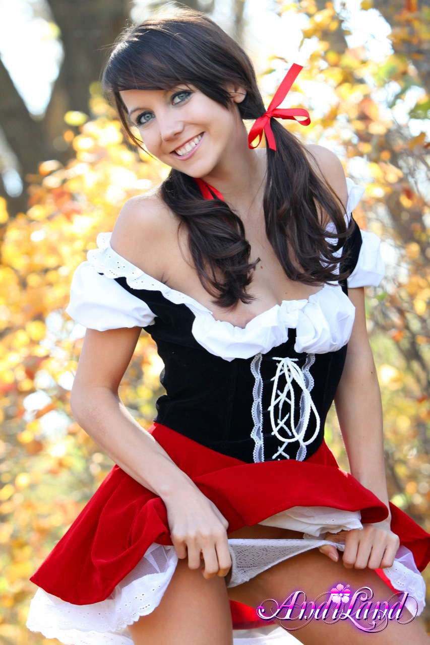 Sweet teen Andi Land frees her tits and twat from a Red Riding Hood outfit porn photo #422715578