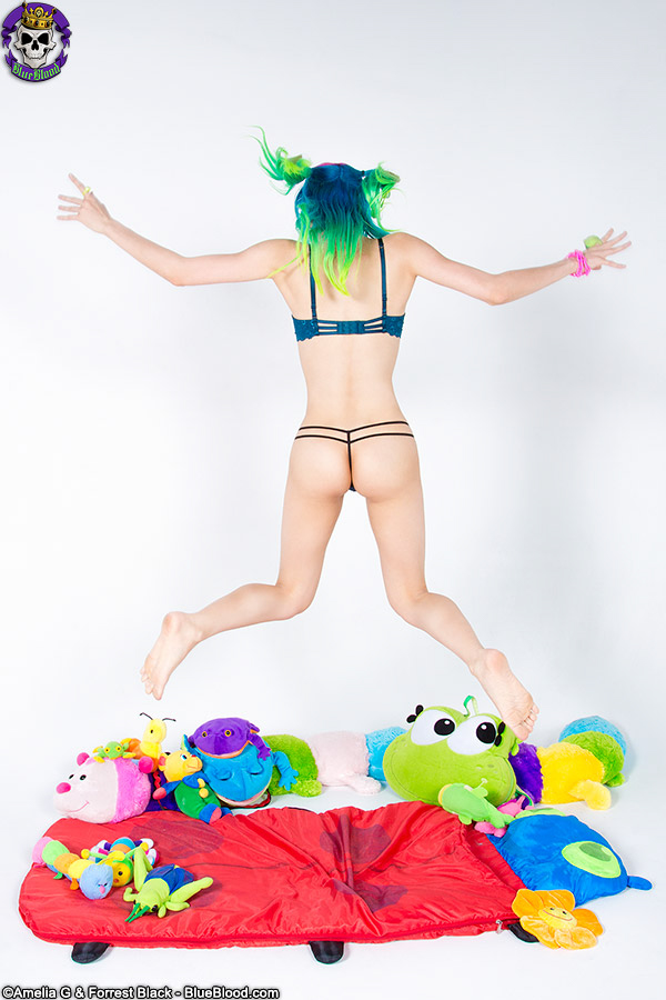 Tall teen Dorothy Perkins models totally naked with dyed hair in pigtails ポルノ写真 #429011741