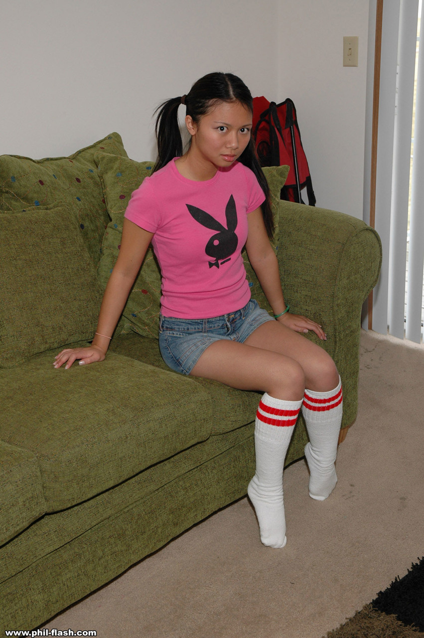 Asian amateur models in her bra and panties plus sport socks porn photo #427255339