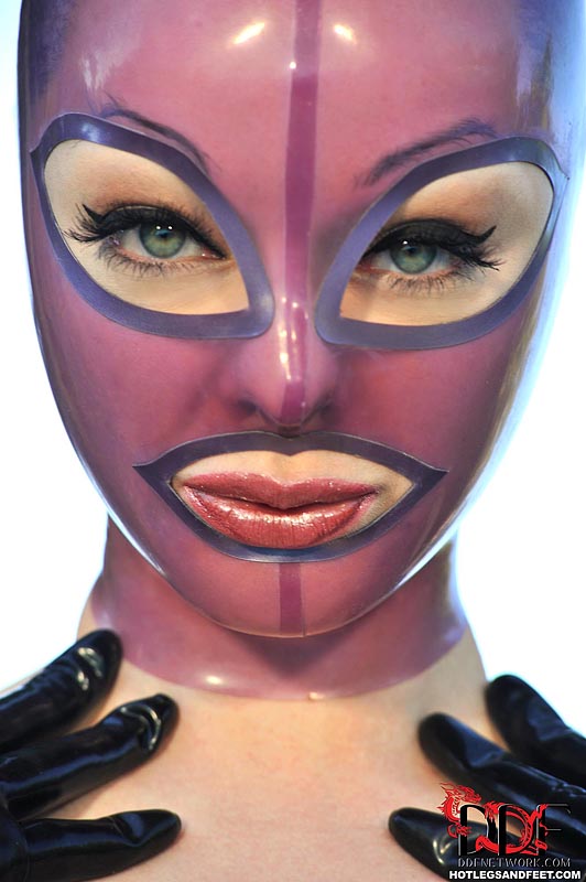 Latex Lucy frees her big tits and twat from lingerie in a rubber mask порно фото #428688156