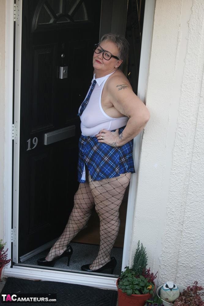 Fat granny Valgasmic Exposed steps outside in slutty schoolgirl clothing porno fotky #424842326 | TAC Amateurs Pics, Valgasmic Exposed, Granny, mobilní porno