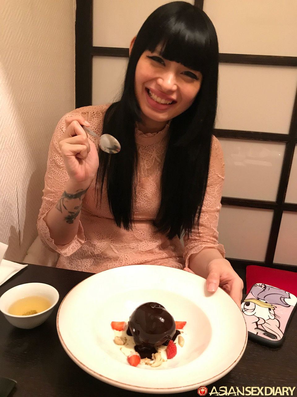Sweet Asian Girl Miyabi Displays Her Jizz Covered Tongue After A Pov Blowjob