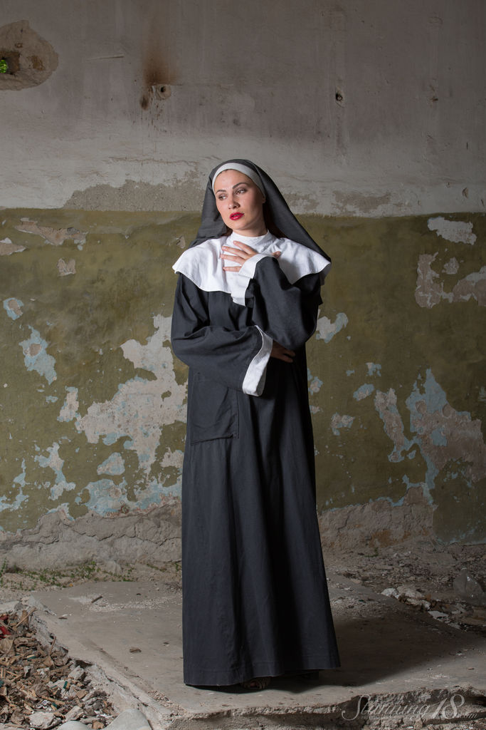 18 year old nun Judith Able removes her clothing to model naked porn photo #428595563