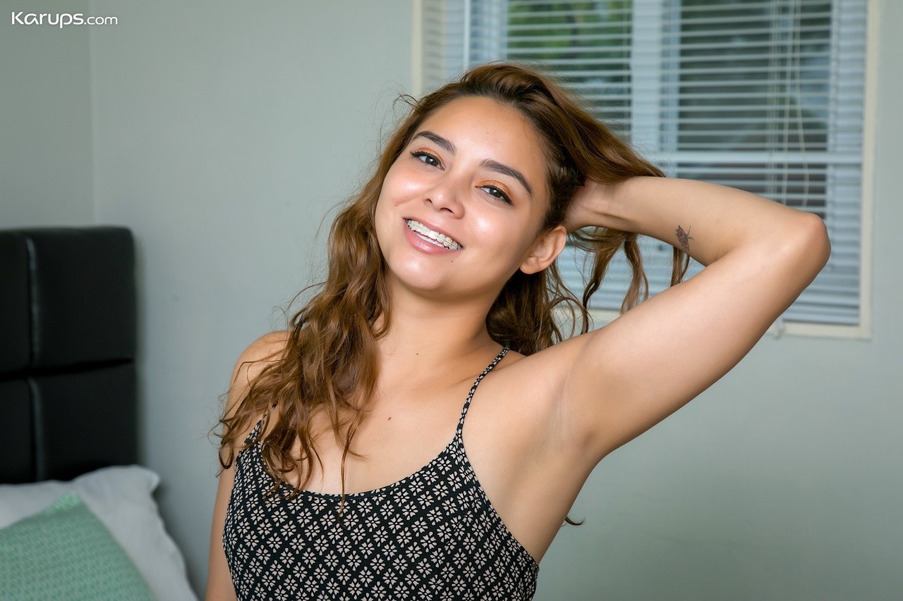 Young Latina girl Desiree Martinez removes dress and panties for first nudes porno fotoğrafı #424633357