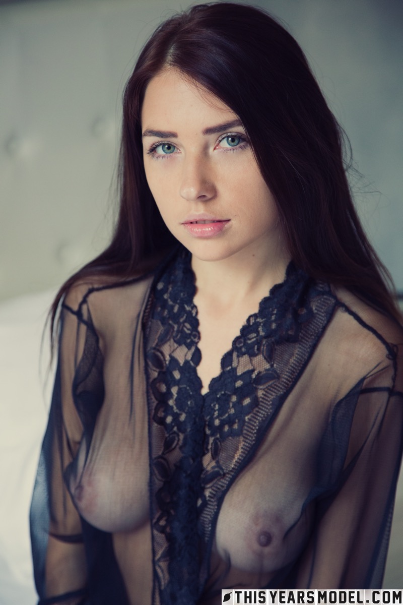 Gorgeous brunette Niemira removes sheer lingerie to stand naked on a bed порно фото #426102698 | This Years Model Pics, Niemira, Natural Tits, мобильное порно