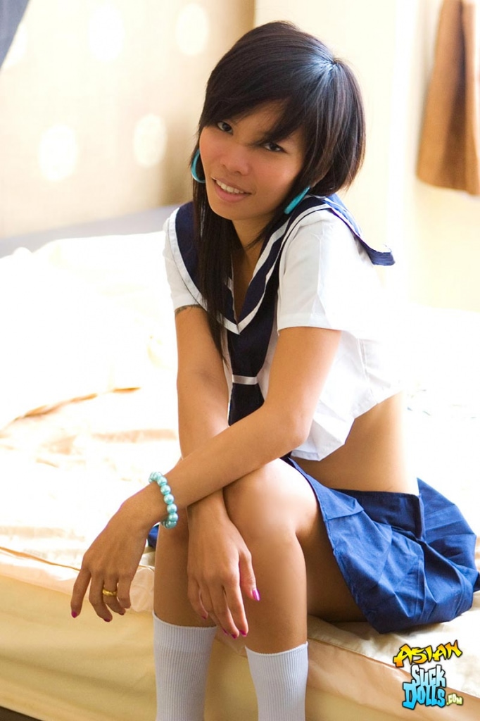 Asian girl Puy removes her sailor uniform after a BJ and facial cumshot porn photo #426668014