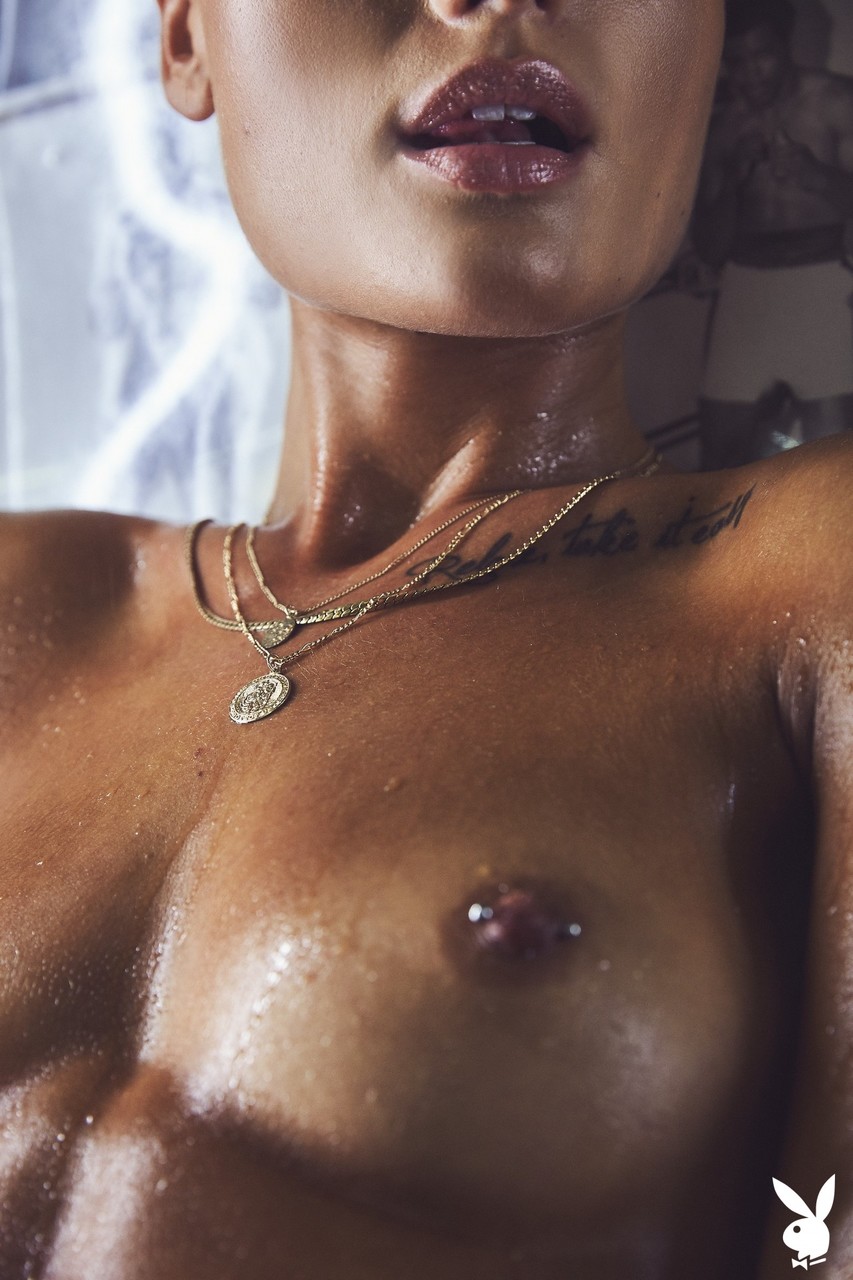 Athletic woman Vendela models semi-nude in boxing attire with a sweat on foto porno #424758170