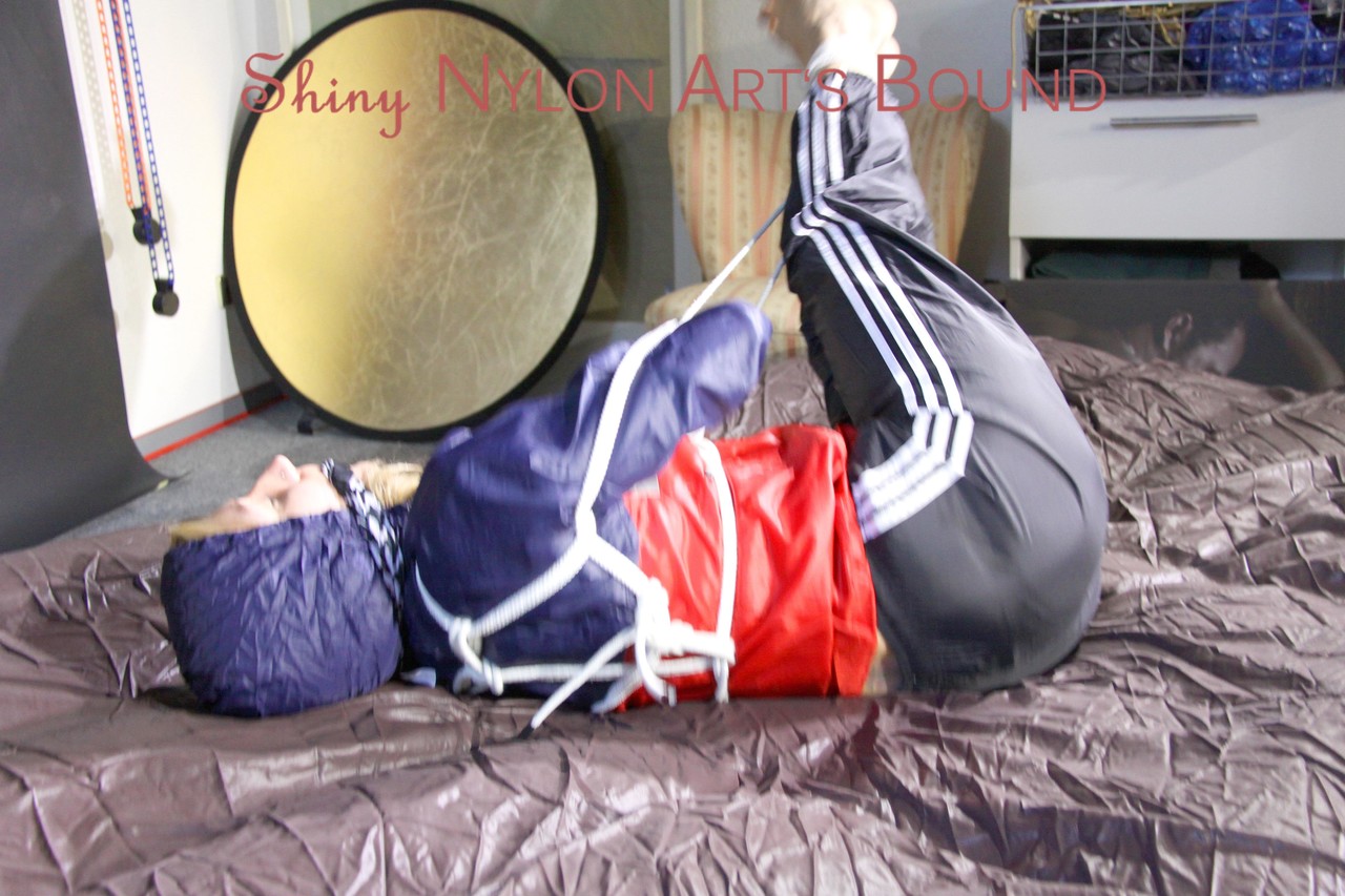 SANDRA tied, gagged and hooded with ropes on a bed wearing a supersexy 色情照片 #426630930 | Shiny Nylon Arts Bound Pics, Sports, 手机色情