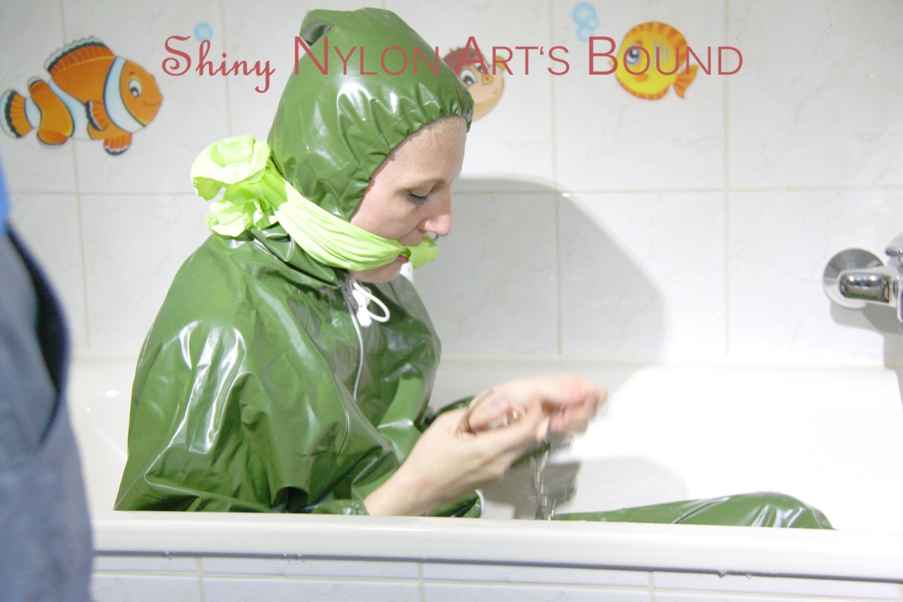 MARA ties and gagges herself in a bath tub cuffs and a cloth gag wearing a 포르노 사진 #426787793 | Shiny Nylon Arts Bound Pics, Fetish, 모바일 포르노