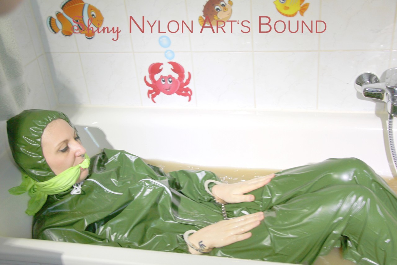 MARA ties and gagges herself in a bath tub cuffs and a cloth gag wearing a Porno-Foto #426787806 | Shiny Nylon Arts Bound Pics, Fetish, Mobiler Porno