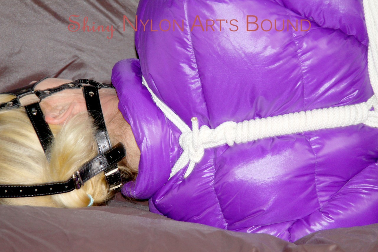 Pia tied and gagged with ropes and a ballgag with eye patches wearing a sexy porno foto #424862353