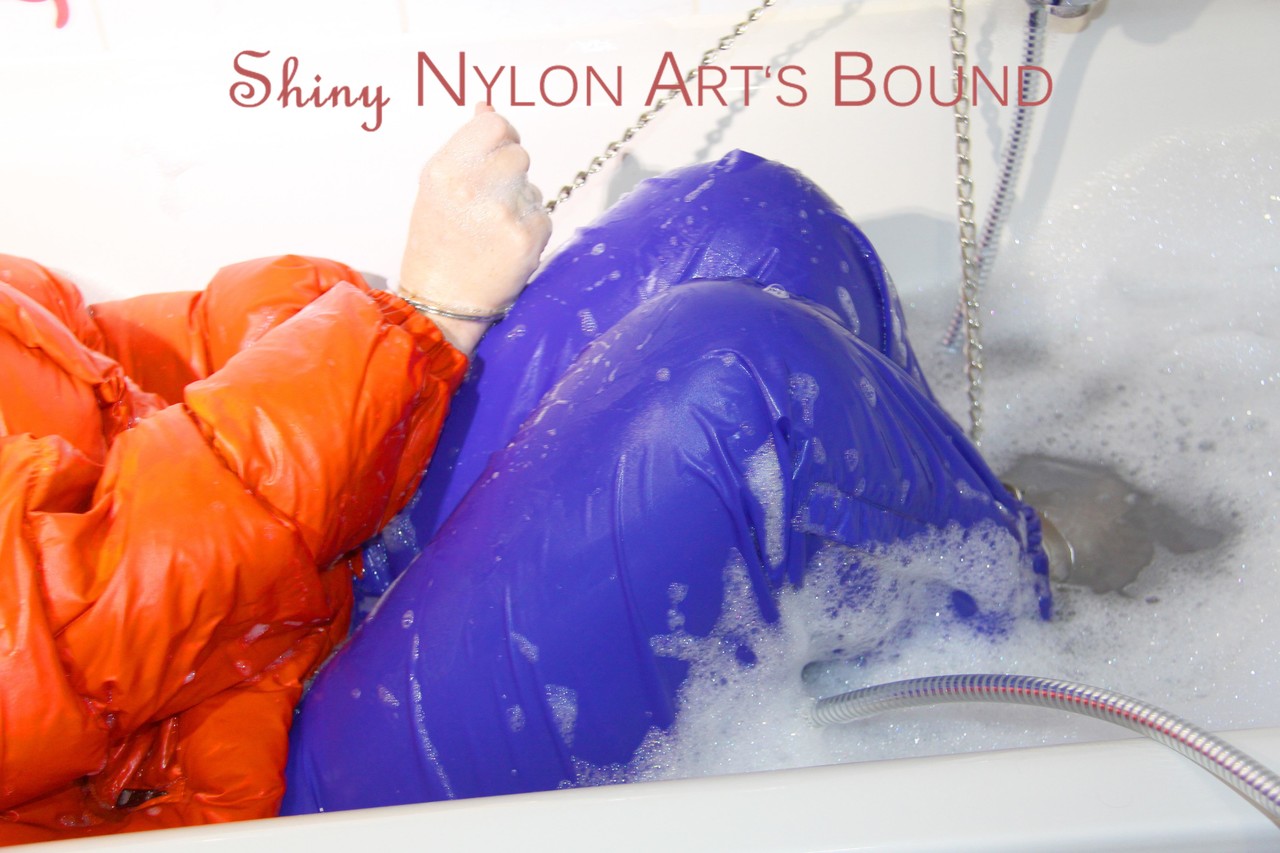 Jill wearing a sexy blue rain pants and an orange down jacket ties and gagges zdjęcie porno #426760264 | Shiny Nylon Arts Bound Pics, Clothed, mobilne porno