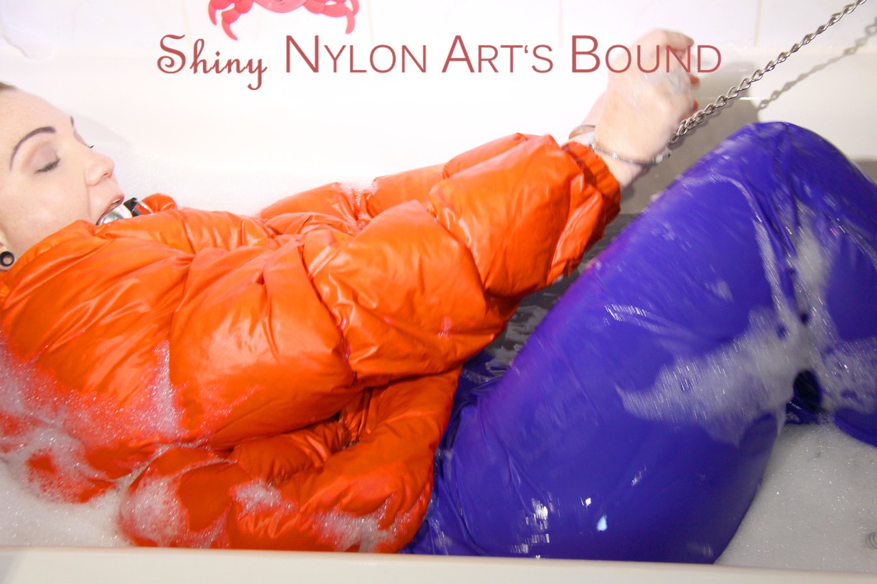 Jill wearing a sexy blue rain pants and an orange down jacket ties and gagges 포르노 사진 #426760281 | Shiny Nylon Arts Bound Pics, Clothed, 모바일 포르노