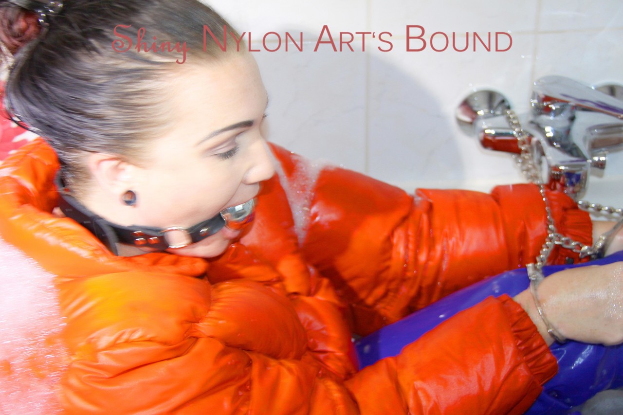 Jill wearing a sexy blue rain pants and an orange down jacket ties and gagges porno fotky #425682686 | Shiny Nylon Arts Bound Pics, Clothed, mobilní porno