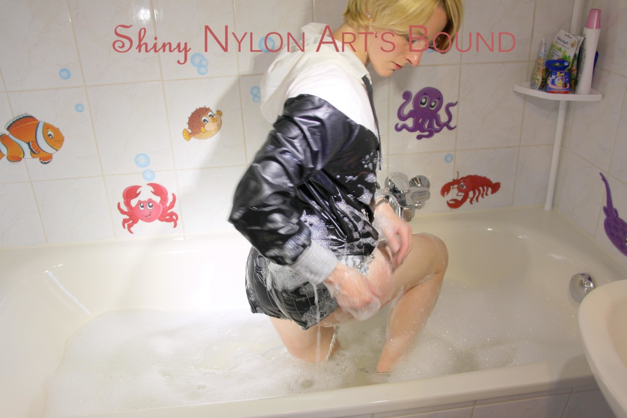 Sonja ties and gagges herself with cuffs in the bath tub wearing a sexy black photo porno #424937961 | Shiny Nylon Arts Bound Pics, Clothed, porno mobile