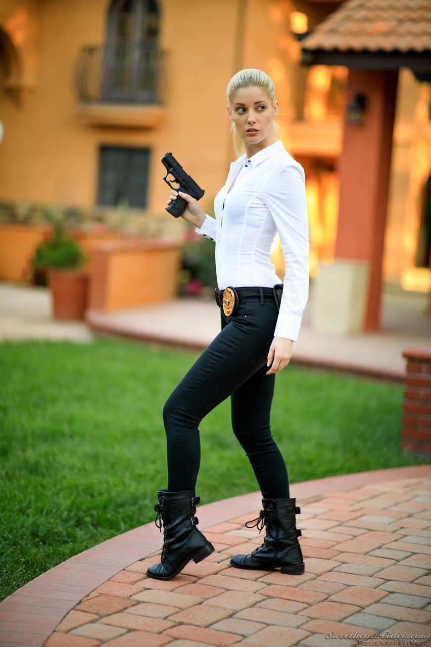Blonde female cop strips to her black boots out on the condo walkway porn photo #423228338 | Sweetheart Video Pics, Charlotte Stokely, Police, mobile porn