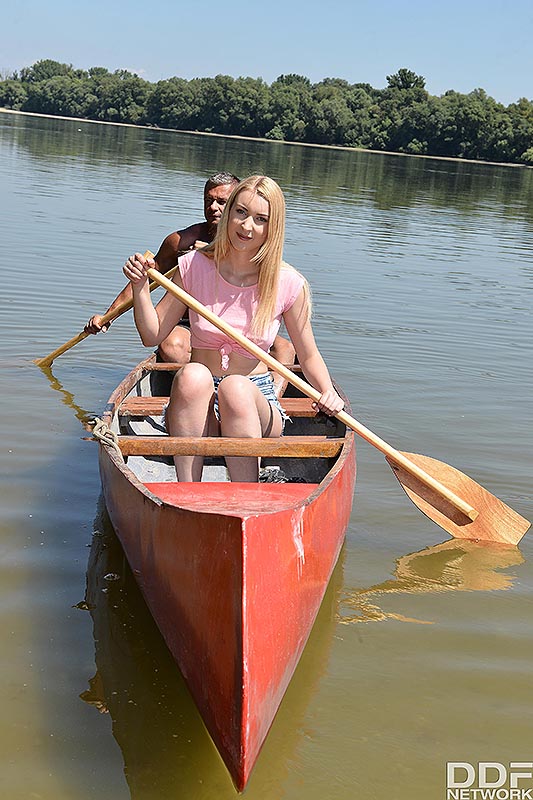 Young blonde and her guy friend canoe out to an island to fuck in nature photo porno #428052955 | Euro Teen Erotica Pics, Amaris, Beach, porno mobile