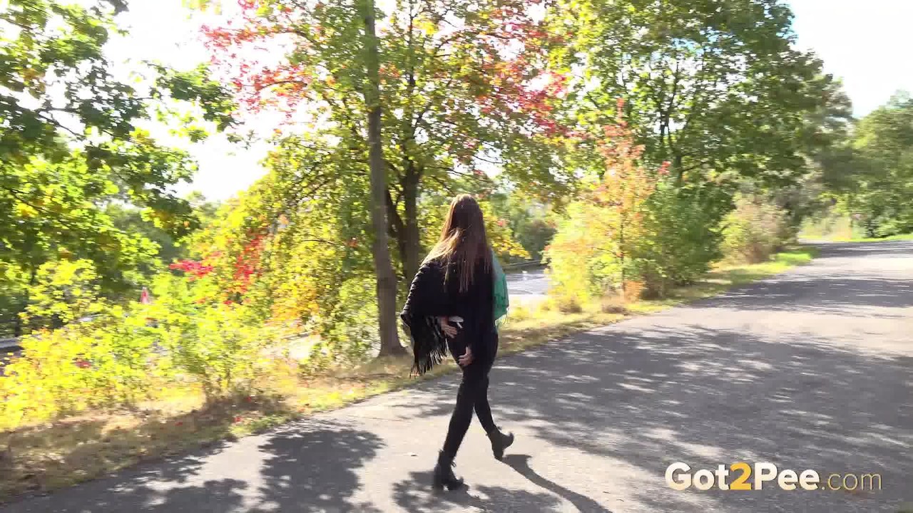 Caucasian girl Cynthia Vellons takes a piss while walking along a paved road porn photo #428538321 | Got 2 Pee Pics, Cynthia Vellons, Pissing, mobile porn