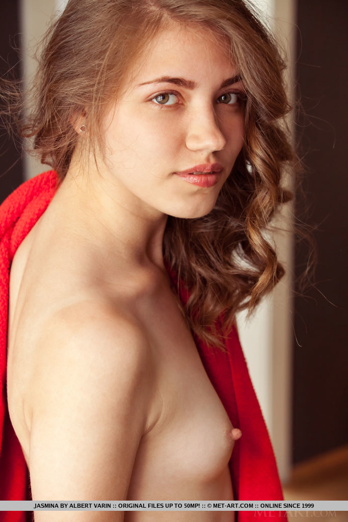 Teen model Jasmina casually displays her nice ass and bald slit while naked porn photo #427003332