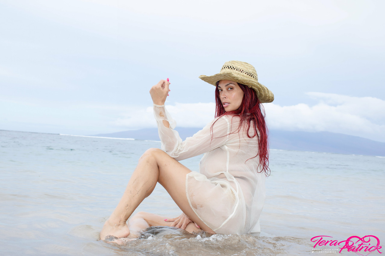 A beautiful day at the beach in my see thru shirt playing in the water ポルノ写真 #426790514