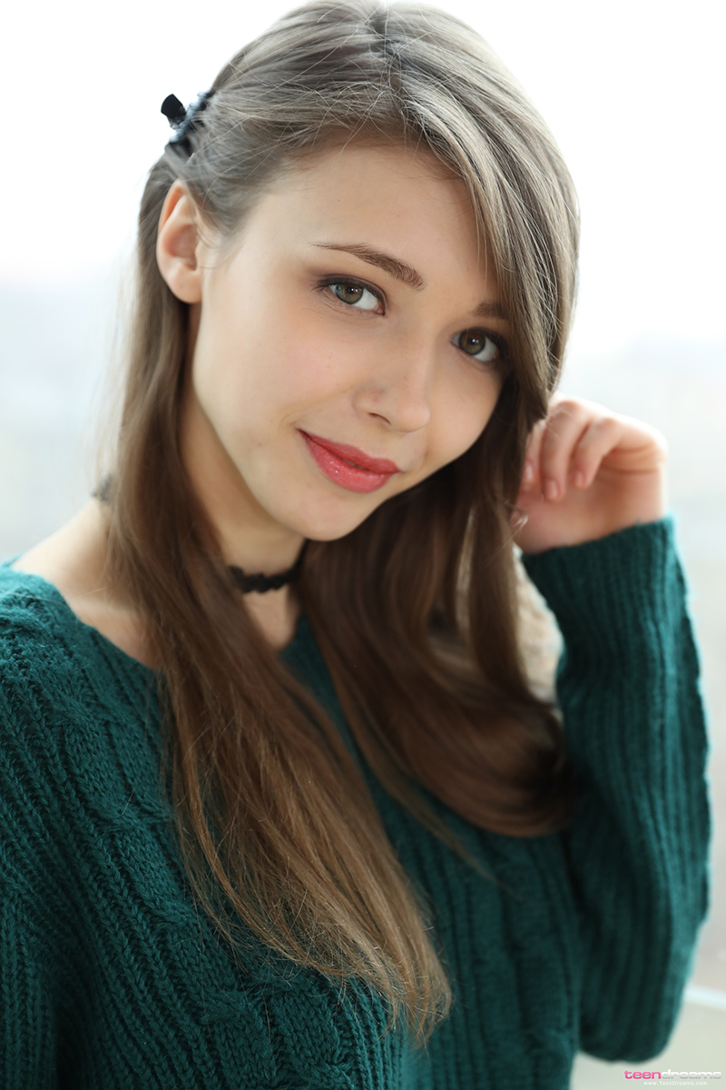 Beautiful teen frees her natural tits from a sweater before spreading her twat foto porno #422472823 | Teen Dreams Pics, Mila Azul, Teen, porno mobile