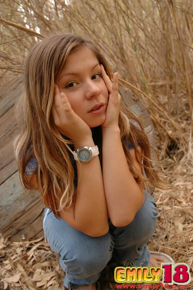 Adorable young girl shows her firm tits amid bushes in cute panties foto porno #424059384 | Emily 18 Pics, Outdoor, porno ponsel