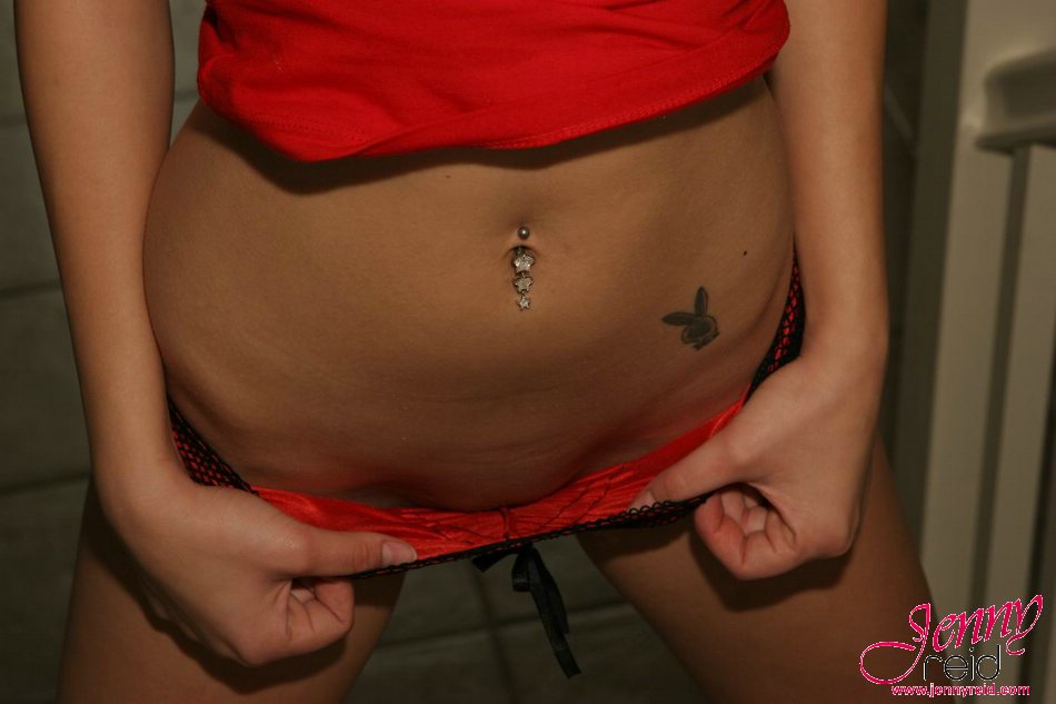 Teen Jenny wearing her red panties and top foto porno #428357903