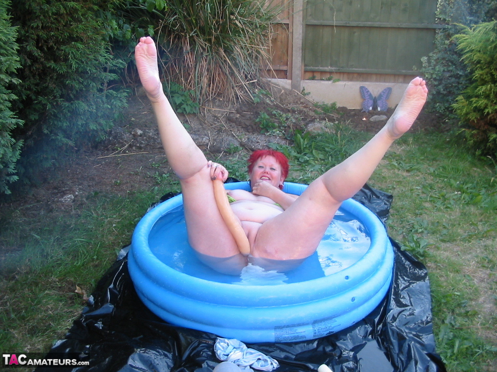 Older redheaded BBW Valgasmic Exposed plays with a dildo in a wading pool photo porno #427835587 | TAC Amateurs Pics, Valgasmic Exposed, Granny, porno mobile