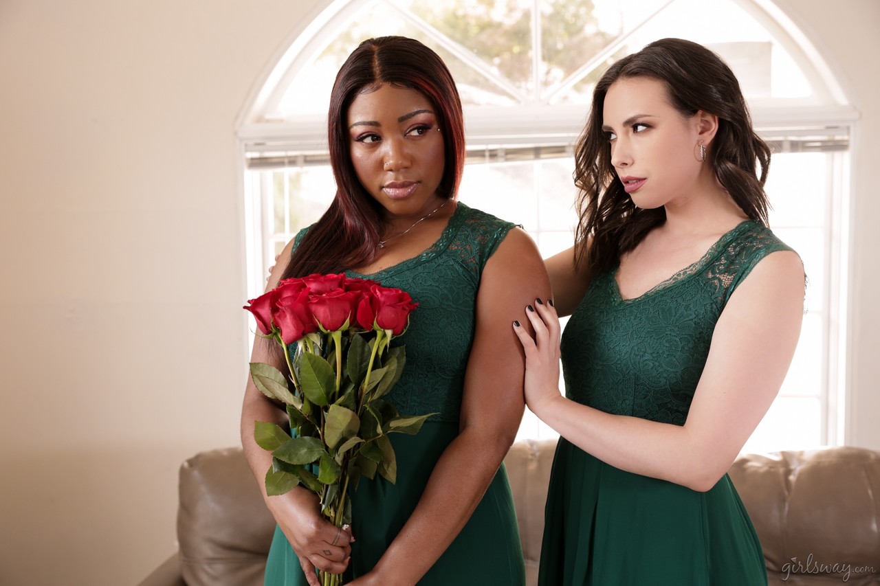 Chanell Heart, a bridesmaid, is sitting on a couch and looking downhearted Her porno fotky #426484669 | Girls Way Pics, Casey Calvert, Chanell Heart, Ebony, mobilní porno