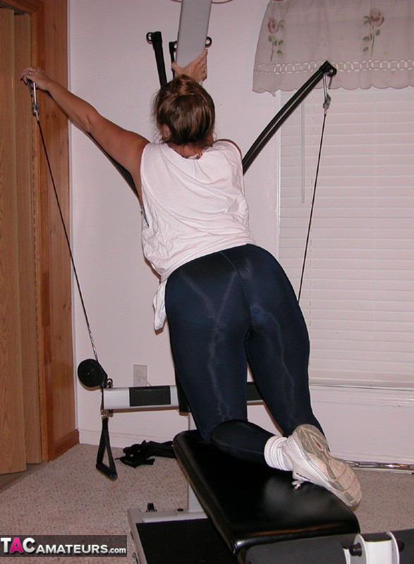 Mature amateur Devlynn exposes her tits and snatch on home gym equipment photo porno #424675914 | TAC Amateurs Pics, Devlynn, Yoga Pants, porno mobile