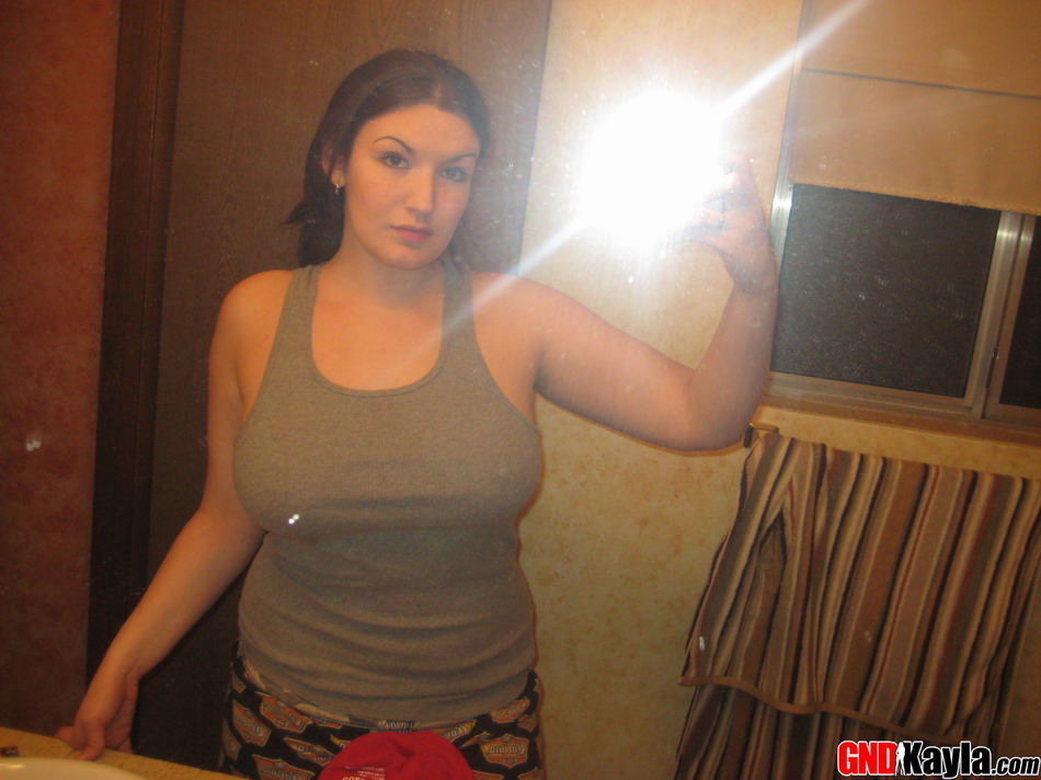 Big Titted Amateur Takes Safe For Work Selfies In A Mirror