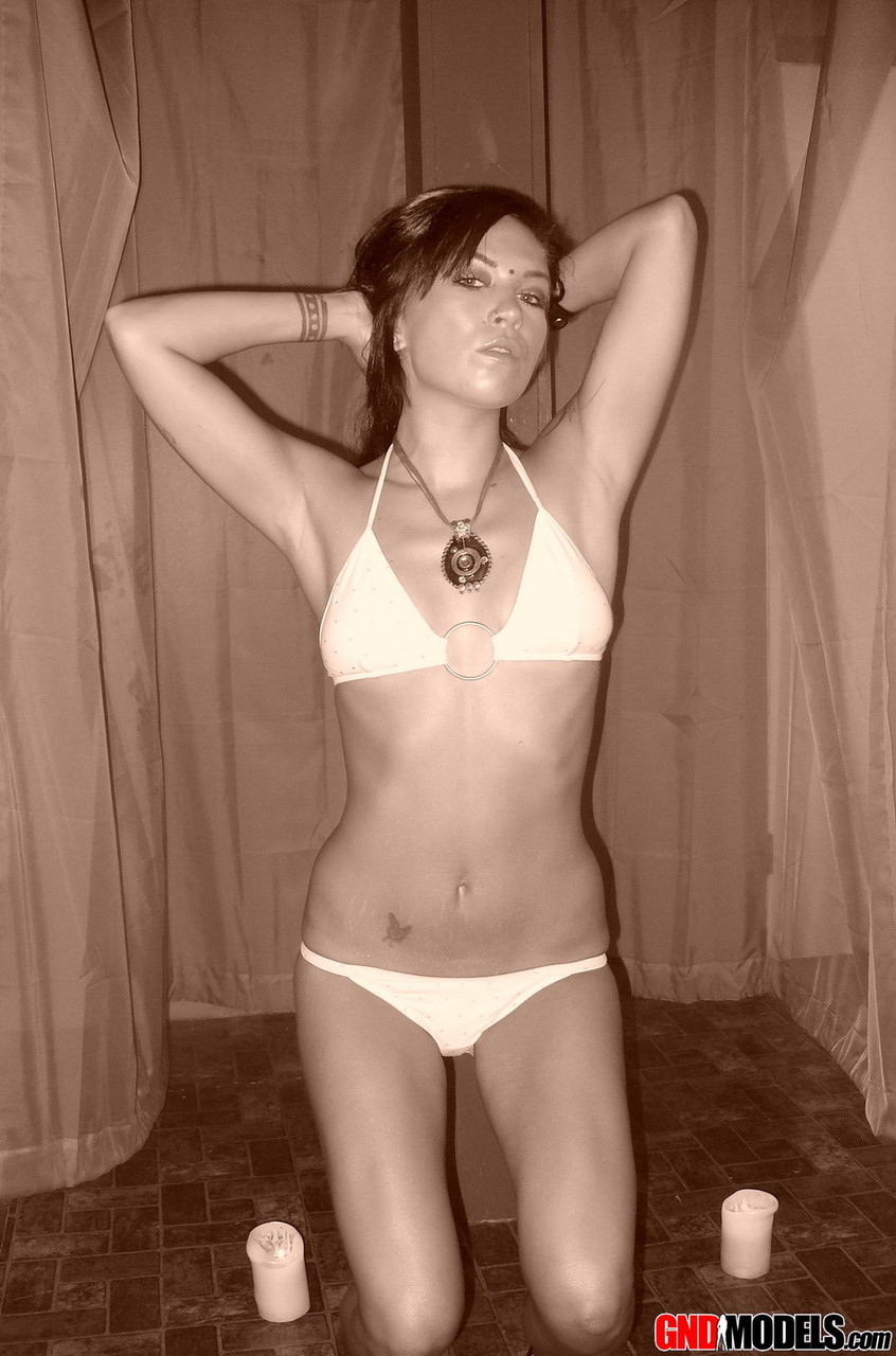 Teen shows off her amazing tight body in a tiny white bikini porn photo #428137065