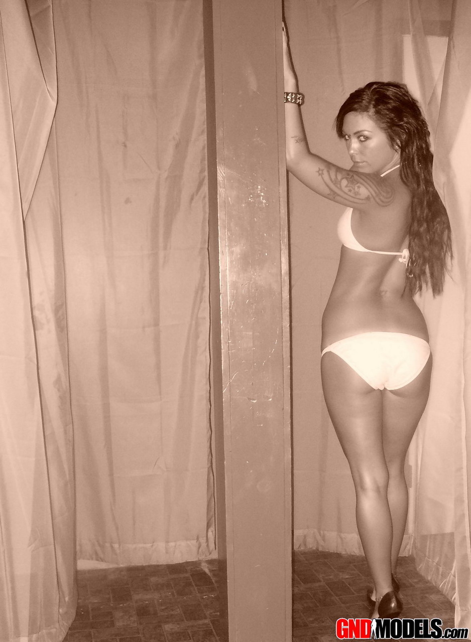 Teen shows off her amazing tight body in a tiny white bikini porn photo #428137066