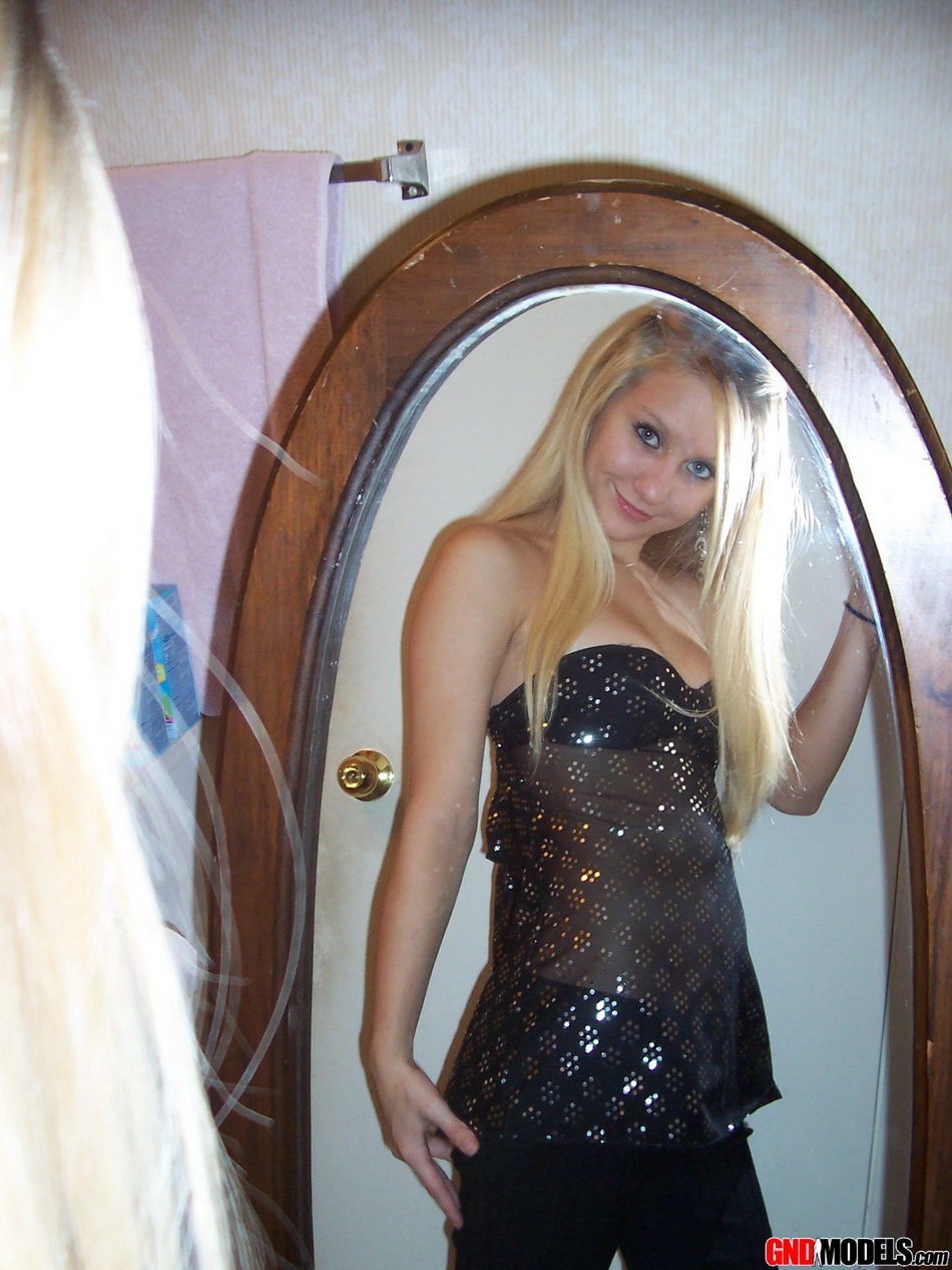 Blonde amateur Kylie takes safe for work selfies during solo action photo porno #427159189