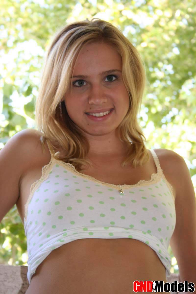 Blonde teen Karen exposes her natural tits and pussy out on a balcony foto porno #424036002 | GND Models Pics, Karen, Panties, porno móvil