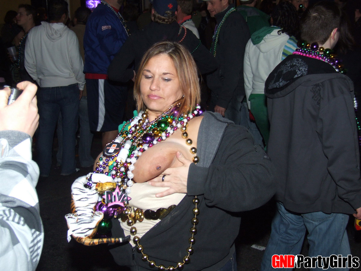 Lots of drunk girls showing their tits for beads porn photo #422615281