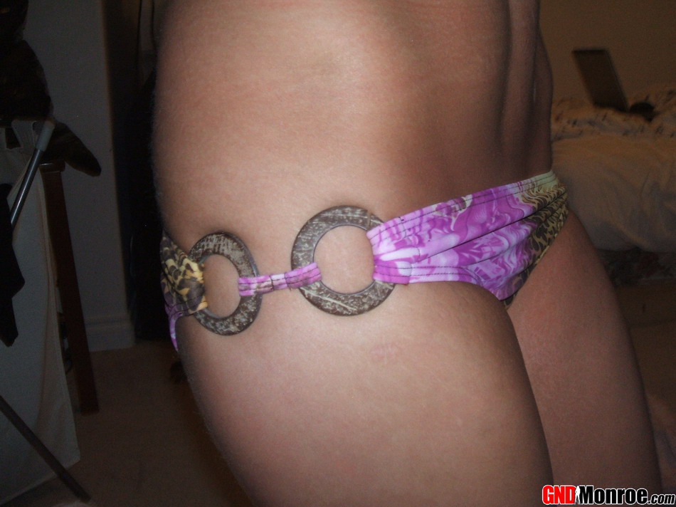 A very horny Monroe shows off her tiny lace bikini porno foto #428711906